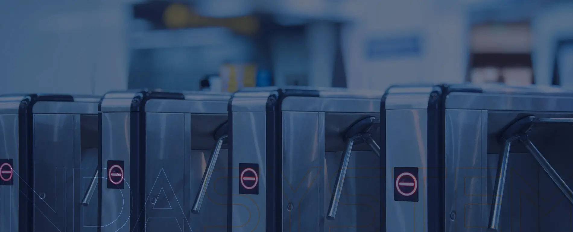 Painel de controle de acesso em ambiente corporativo