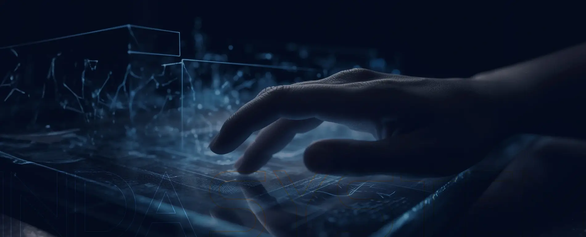 Mão interagindo com interface tecnológica de controle de acesso